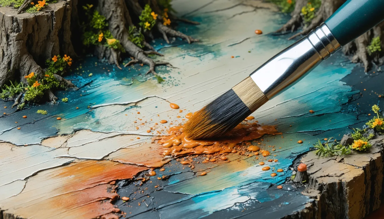 A stippling brush with flat even tip for dabbing textures